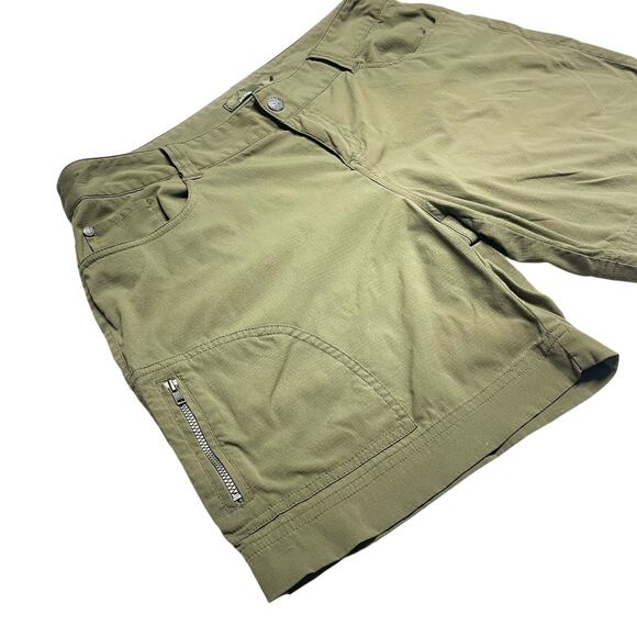 PRANA Hazel Women's Nylon Ripstop Hiking Shorts in Cargo Olive Green Size 10 - Picture 3 of 8